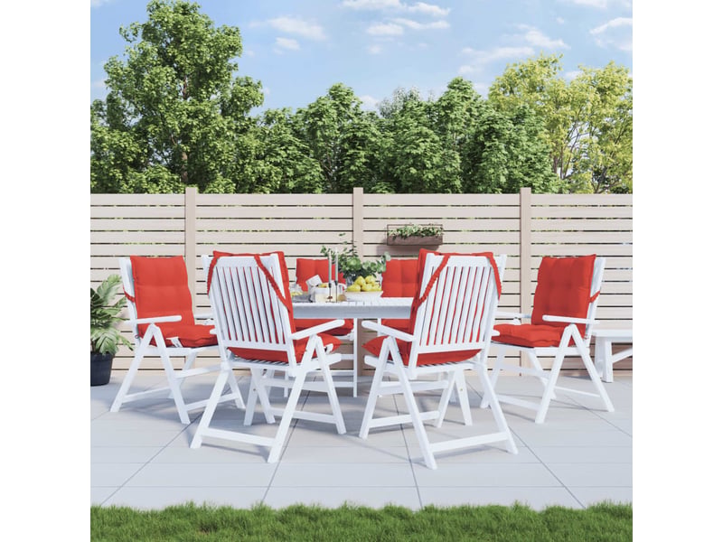  Lot de 6 coussins d'extérieur, coussins de chaise rouge 100 x 50 x 7 cm cf56439  - Conforama B