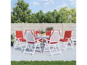 Lot de 6 coussins d'extérieur, coussins de chaise rouge 100 x 50 x 7 cm cf56439