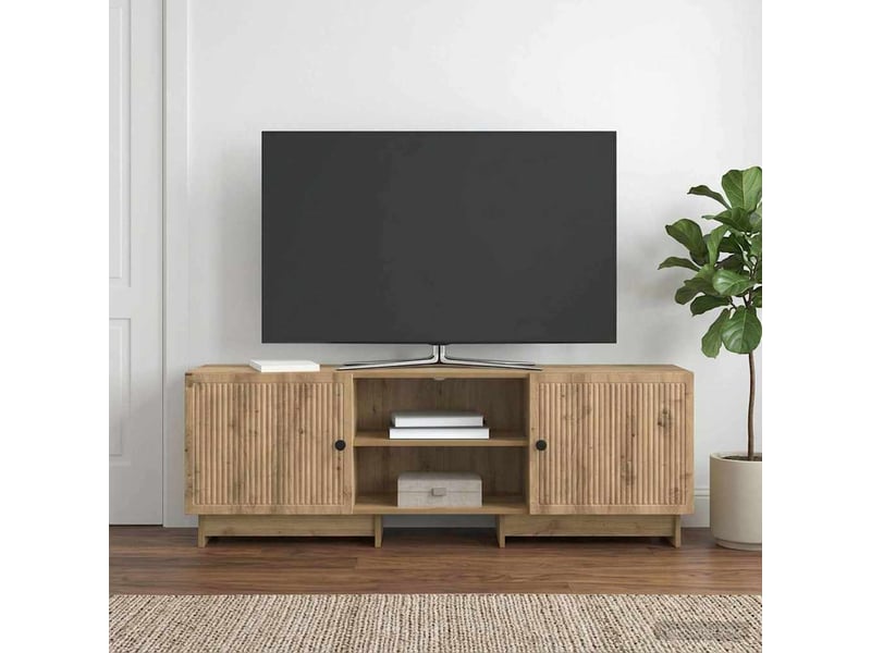  Meuble tv - banc tv - meuble de rangement 150 x 31 x 50 cm chêne artisanal bois d’ingénierie  - Conforama B