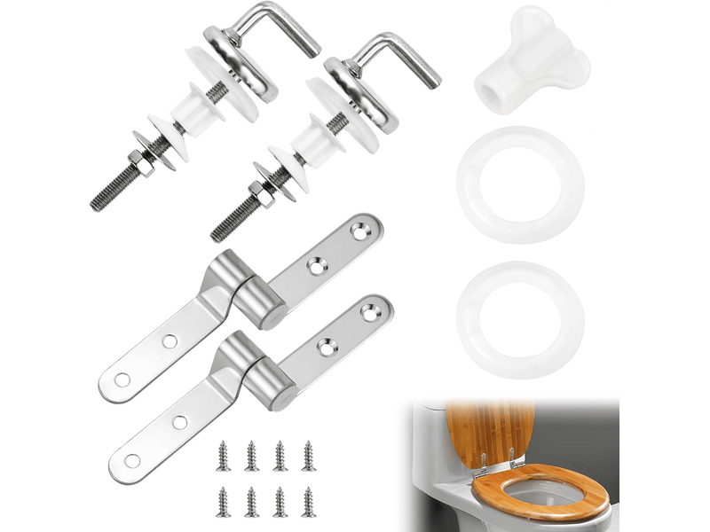  Kit de fixation pour abattant wc (2 pièces), fixations pour charnières, charnières pour abattant wc, fixations pour abattant wc standard  - Conforama A