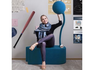 Pouf / repose pied <strong></strong> <strong></strong> bleu