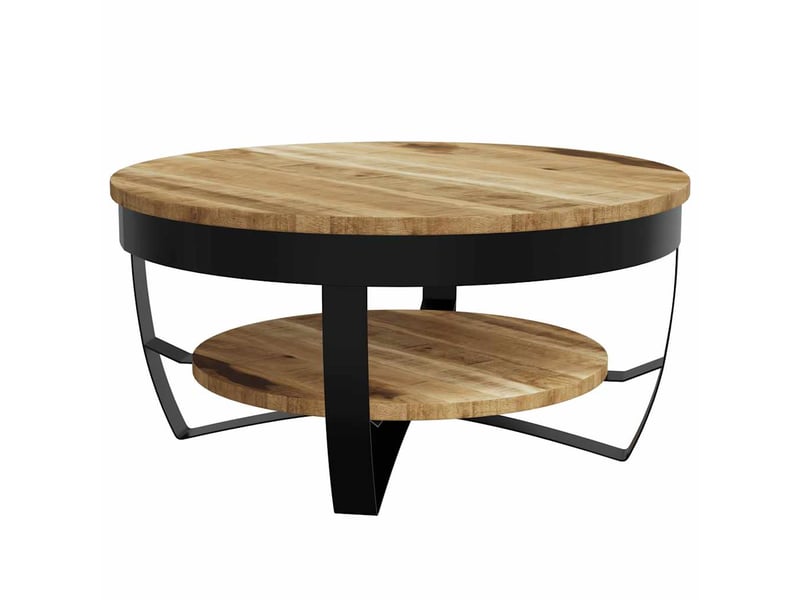  Table basse | table d'appoint salon bois massif de manguier brut 65x32 cm  - Conforama A