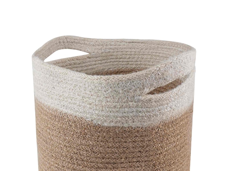 Jardinière - ensemble de pots à plantes 2 pcs naturel et blanc ø 21 x 21 cm - Conforama E