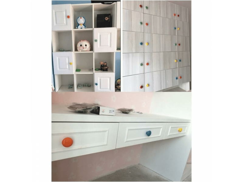 Poignées pour meubles - pour tiroirs, armoires - en céramique - 10 pièces - orange  - Conforama D