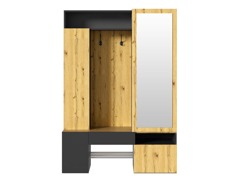  Meuble d’entrée avec penderie, tringle et crochets, rangement multifonctionnel  - Conforama A