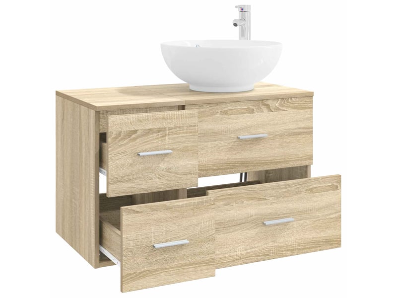 Ensemble de mobilier de salle de bain 2 pc chêne sonoma cf64124 - Conforama C