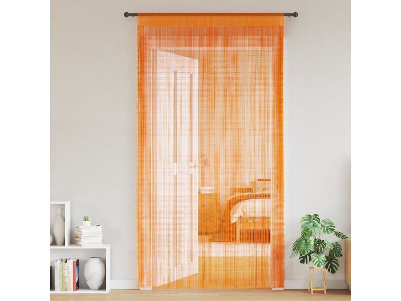  Lot de 2 rideaux en fils, rideau de porte 140 x 250 cm orange cf43849  - Conforama B
