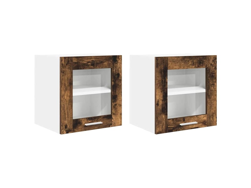  Meuble de rangement cuisine, armoire suspendue 2 pcs chêne fumé bois d'ingénierie shl9322  - Conforama A
