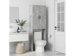 Armoire de toilette, meuble de toilette haarlem gris béton 66x25.5x190 cm