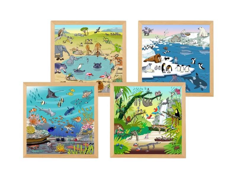  Puzzles - les habitats naturels - set de 4  puzzles - jeu montessori 900000071 - Conforama A