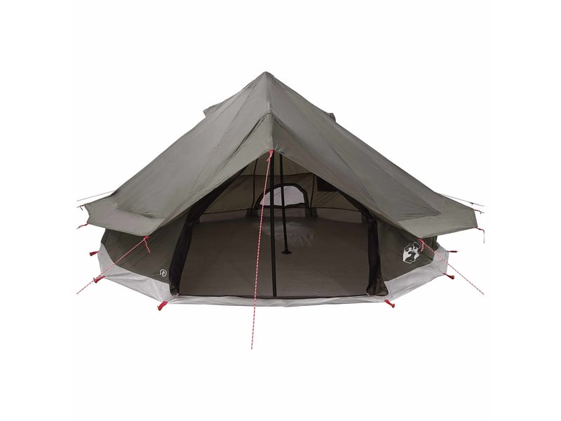  Tente tipi, tente de camping 18 personne marron gris polyester et acier  - Conforama D