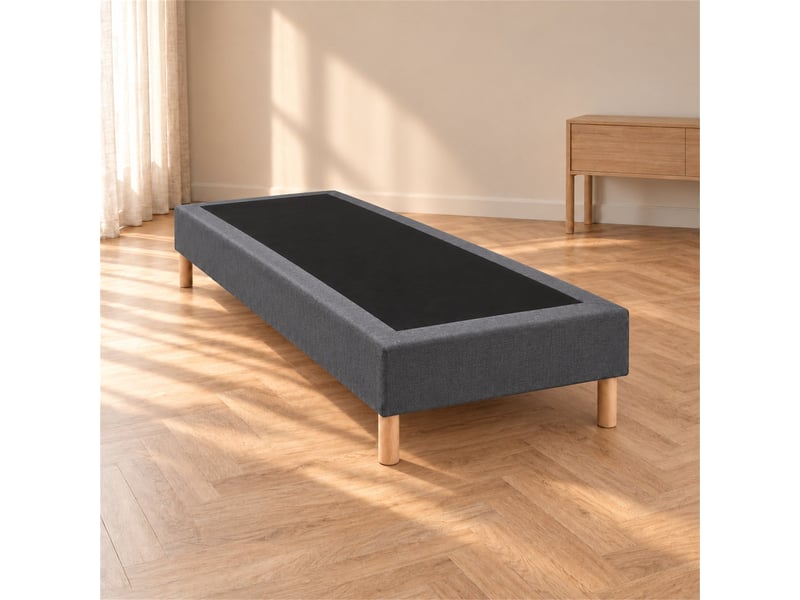  Sommier tapissier déco 80x200 cm gris - hauteur 35 cm - caisse 20 cm - pieds inclus  - Conforama B