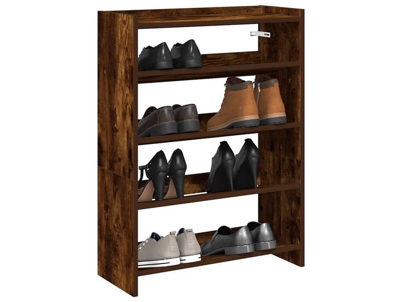  Meuble à chaussures, étagère à chaussures chêne fumé 60x25x81 cm bois d'ingénierie  - Conforama B