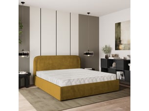 Lit coffre 160x200 cm <strong>MASSENO</strong>  <strong></strong> coloris jaune
