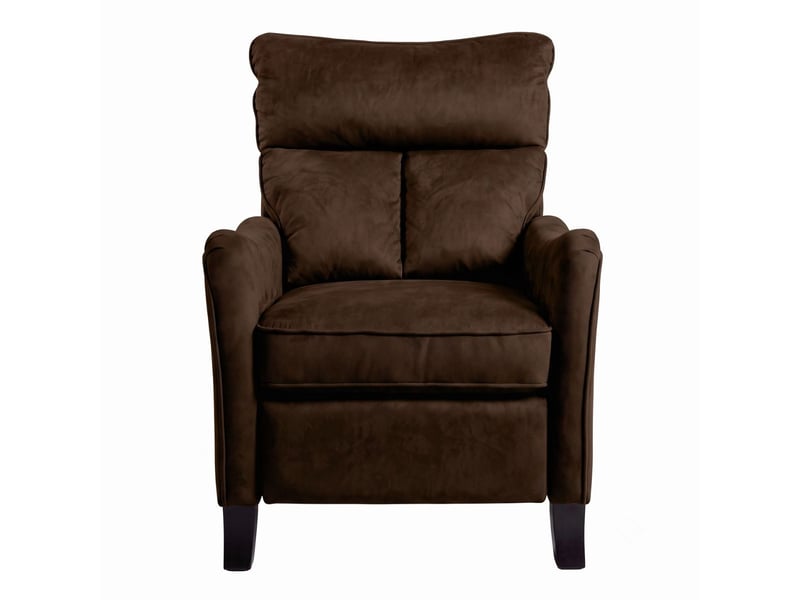  Fauteuil relax manuel tissu microfibre aspect suédine chocolat - amboise AMBOISE - Conforama C