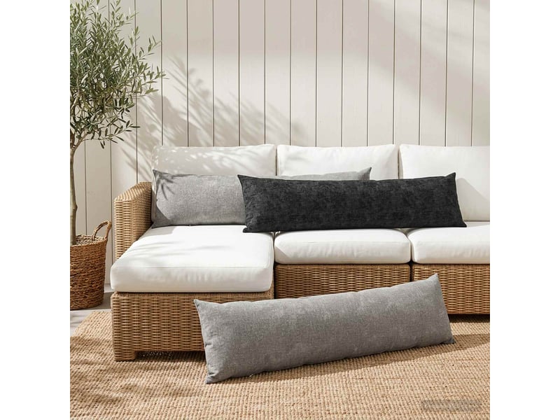  Lot de 2 housses de coussin heerlen anthracite 40 x 145 cm cf49047  - Conforama B