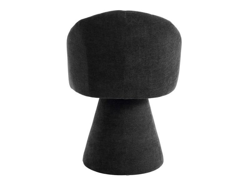  Fauteuil 56x57x80 cm, pivotant 360°, dossier ergonomique, base stable, chaise salle à manger, bois et chenille, gris  - Conforama E