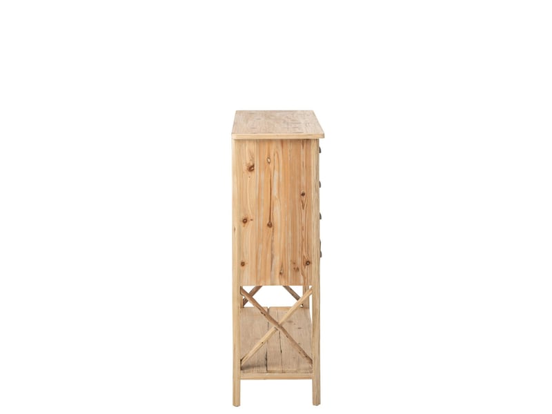  Console en bois 12 tiroirs chamonix 104cm naturel  - Conforama D