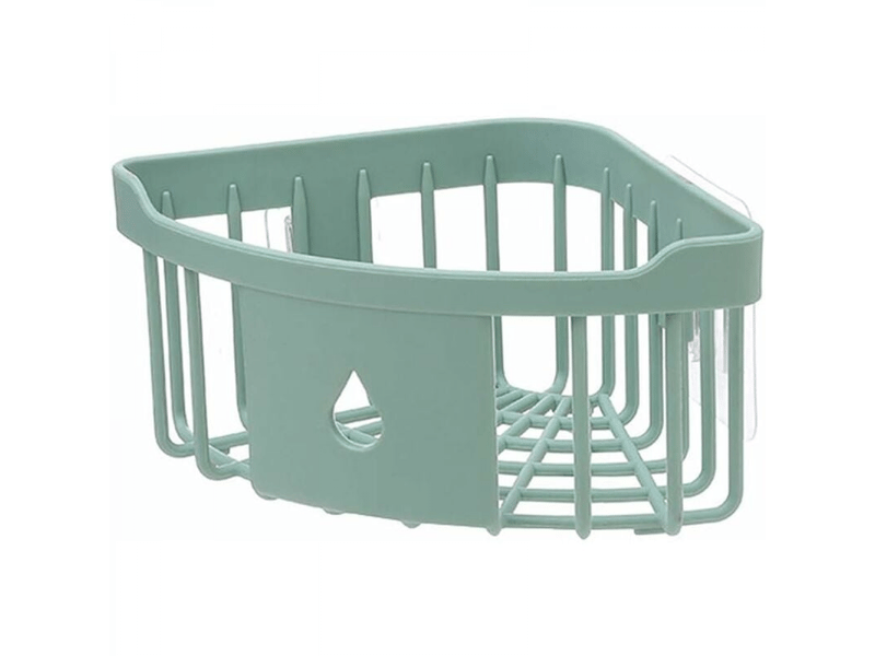  Cuisine salle de bain en plastique triangle de rangement organiser étagère de douche d'angle mural panier caddy avec ventouse vert  - Conforama A
