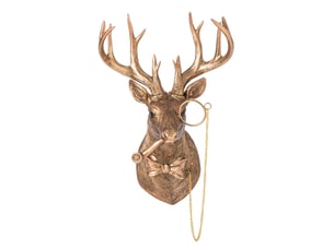 Trophée mural tête de cerf vidar 41cm cuivre