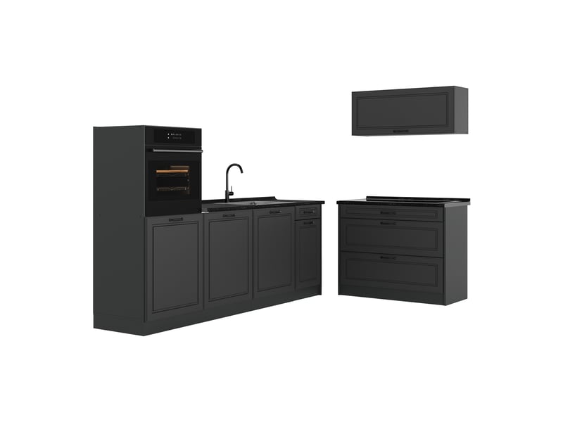  Vicco cuisine, anthracite campagneanthracite, 220cm sans plan de travail  - Conforama A