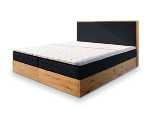 Lit avec rangement 180x200 cm <strong>MASSENO</strong> <strong></strong> coloris noir