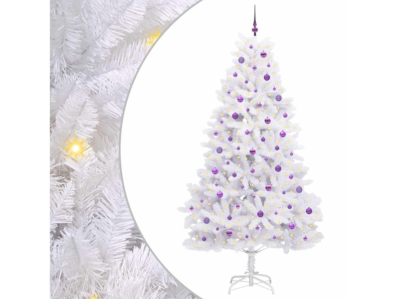  Sapin de noël, arbre de noël artificiel à branches articulées blanc 240 cm shl5375  - Conforama A