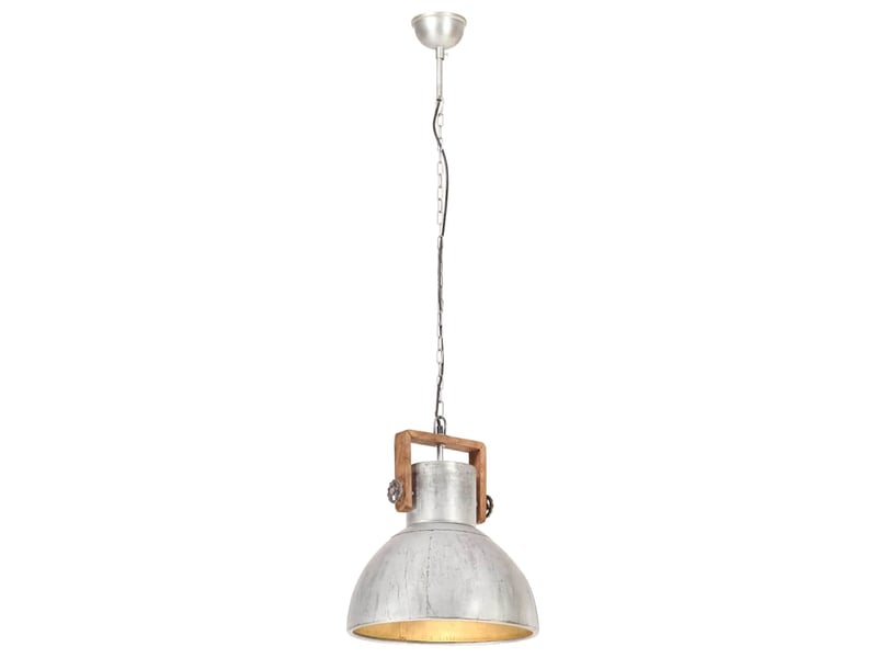  Lampe suspendue, suspension luminaire industrielle 25 w argenté rond 40 cm e27  - Conforama D