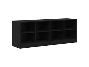 Armoire de lit avec étagère 2 pièces chêne noir 66x33x48 cm