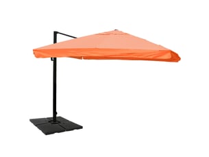 Parasol déporté 3.5 x 3.5 m avec lambrequin pied modulable et réglage de l’inclinaison polyester terracotta et aluminium 04_0011243