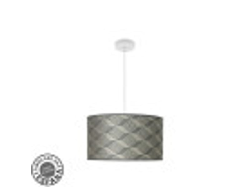  Suspension fabrilamp moda blanc gris tetris 2 x e27 ø 40 cm 212494111 - Conforama B