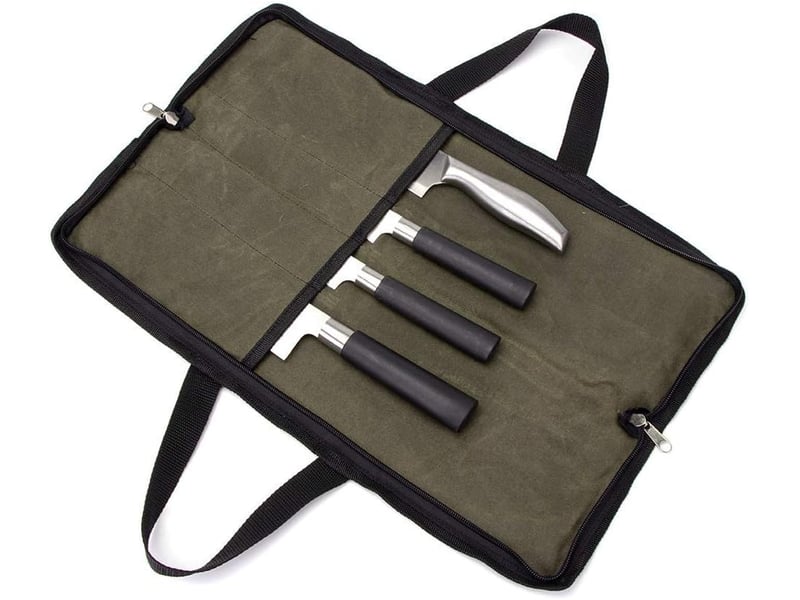  Sacoche à couteaux de cuisine, porte-couteaux vide, support à couteaux, sac à couteaux adapté au travail, au camping, aux pique-niques (couteaux non  - Conforama A