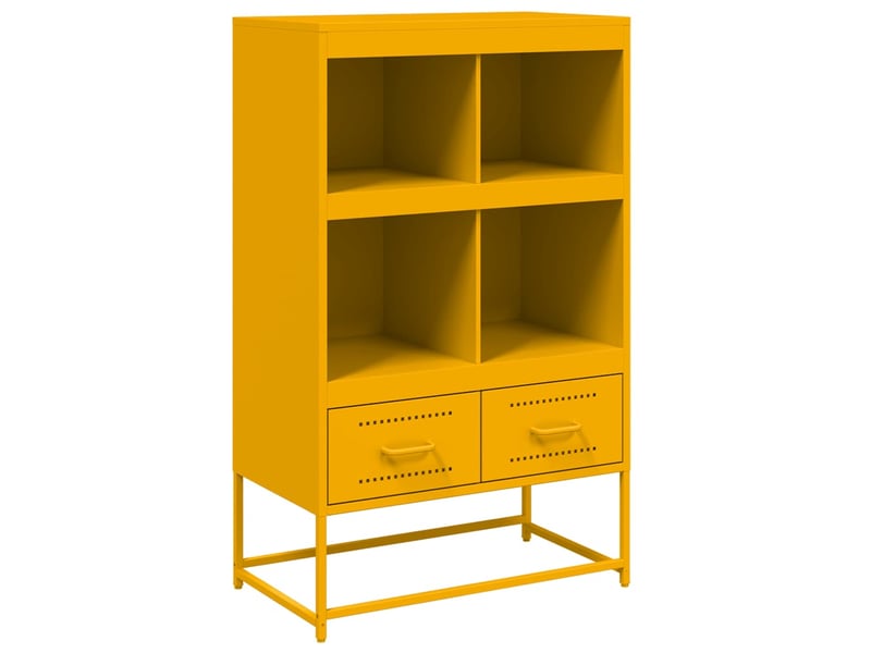  Buffet haut - bahut - meuble de rangement jaune moutarde 68x39x111,5 cm acier  - Conforama A