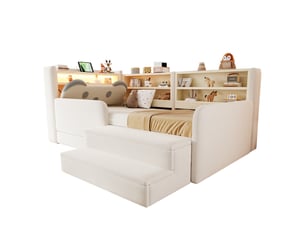 Lit simple 90x200 cm MODERNLUXE coloris beige