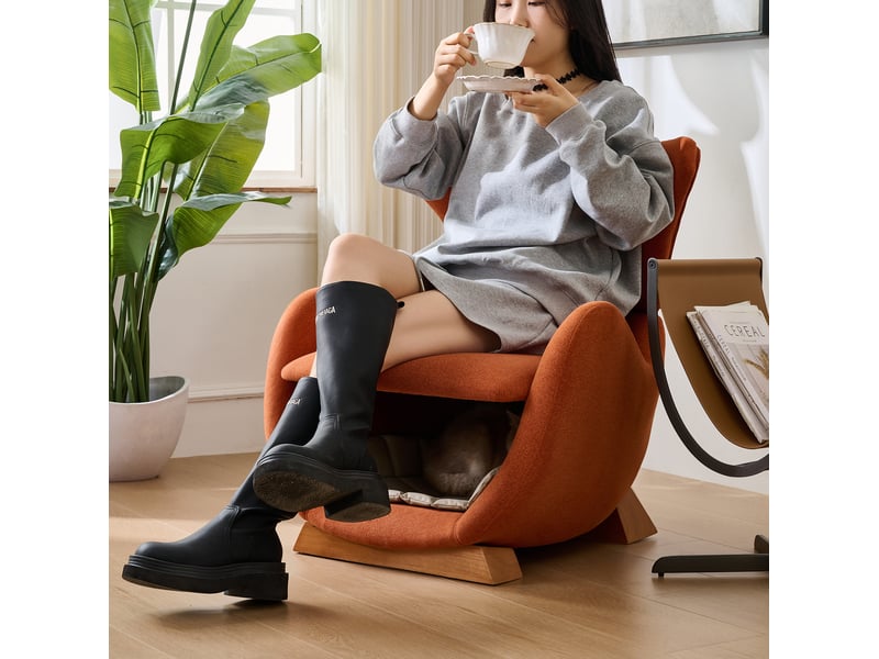  Fauteuil lounge tcqpz design avec niche intégrée  de compagnie 66 x 69 x 76 cm tissu anti-griffures rouge brique  - Conforama E