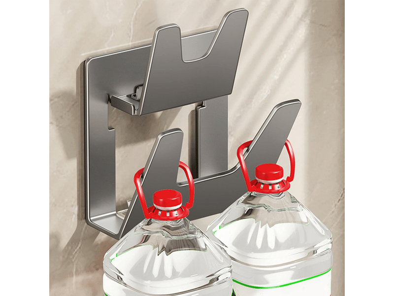  Support mural pour couvercles de casseroles avec plateau de drainage, support à double couche pour porte d'armoire, gris  - Conforama C