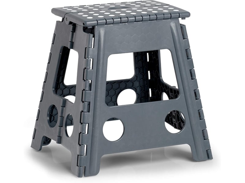  Tabouret pliant en plastique anthracite charge max. 150 kg env. 38,5 x 31,5 x 39 cm  - Conforama A