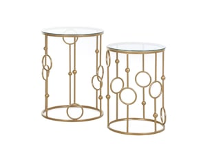 Table basse rond(e) coloris doré <strong>HAUSS SPOLE</strong> <strong></strong> - 41 cmx36 cm