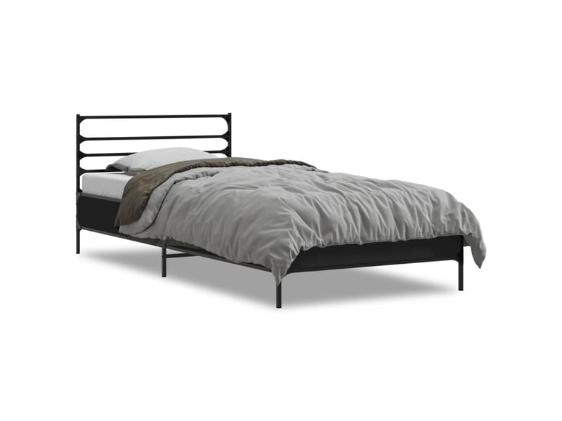  Lit simple- lit adulte -  cadre de lit sans matelas noir 90x190 cm  - Conforama A