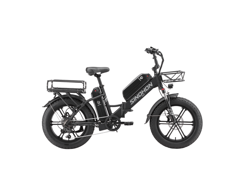  Vélo électrique de livraison sinohon delivery, double batterie longue autonomie, noir  - Conforama A