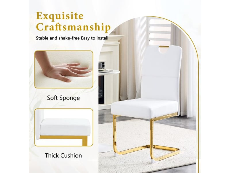  Chaises de salle à manger modernes - ensemble de 2 pièces - design ergonomique - ressorts intégrés blanc - Conforama E