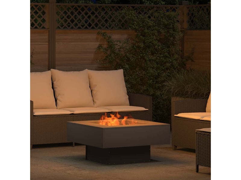 Brasero exterieur, foyer camping noir 80x80x40 cm acier patiné - Conforama D