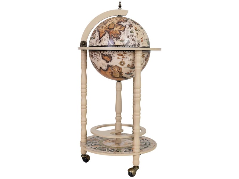  Meuble porte-bouteilles globe terrestre blanc d44,3 x 87 h cm  - Conforama B