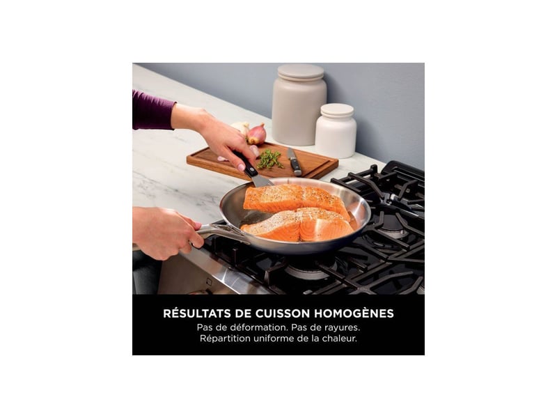  Casserole inox 22 cm 3 plis compatible induction avec couvercle NIN0622356338899 - Conforama D