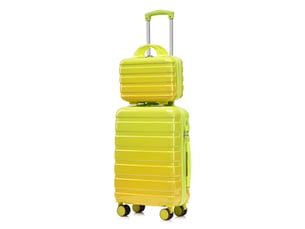 Set de valises rigides,20 pouces avec trousse 14 pouces,avec serrure à combinaison,pc,vert