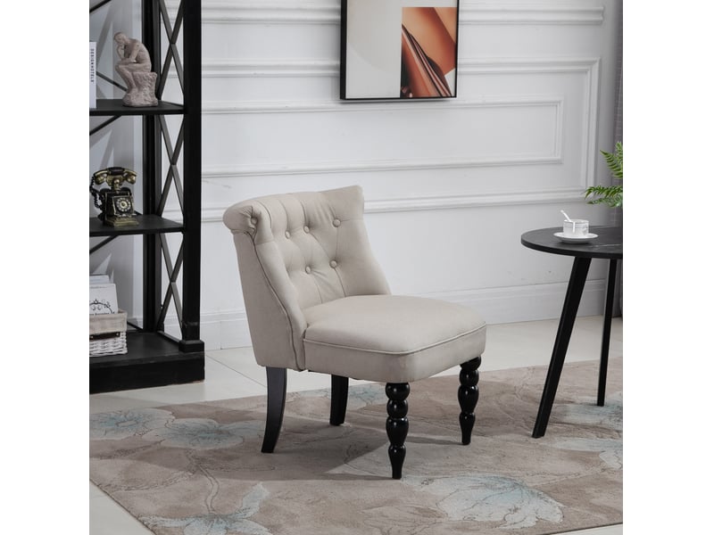  Fauteuil de relaxation vintage beige en lin 67 x 67 x 78 cm  - Conforama B