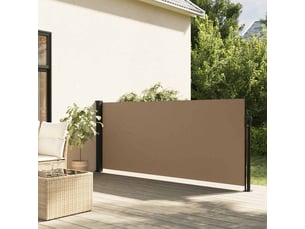 Auvent latéral rétractable, store latéral paravent taupe 140x500 cm