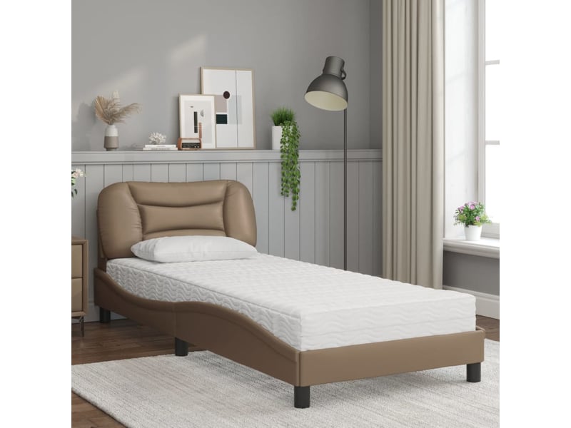  Lit simple- lit adulte -  lit avec matelas hvar cappuccino 80x200 cm similicuir  - Conforama B