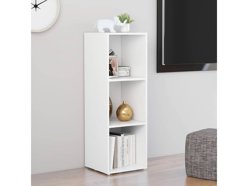  Meuble tv - banc tv - meuble de rangement blanc 107x35x37 cm bois d’ingénierie  - Conforama C