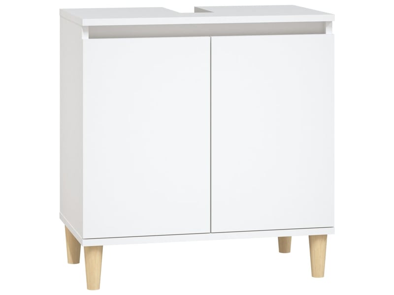 Ensemble de meubles salle de bain 3 pcs blanc bois d'ingénierie cf63935 - Conforama C